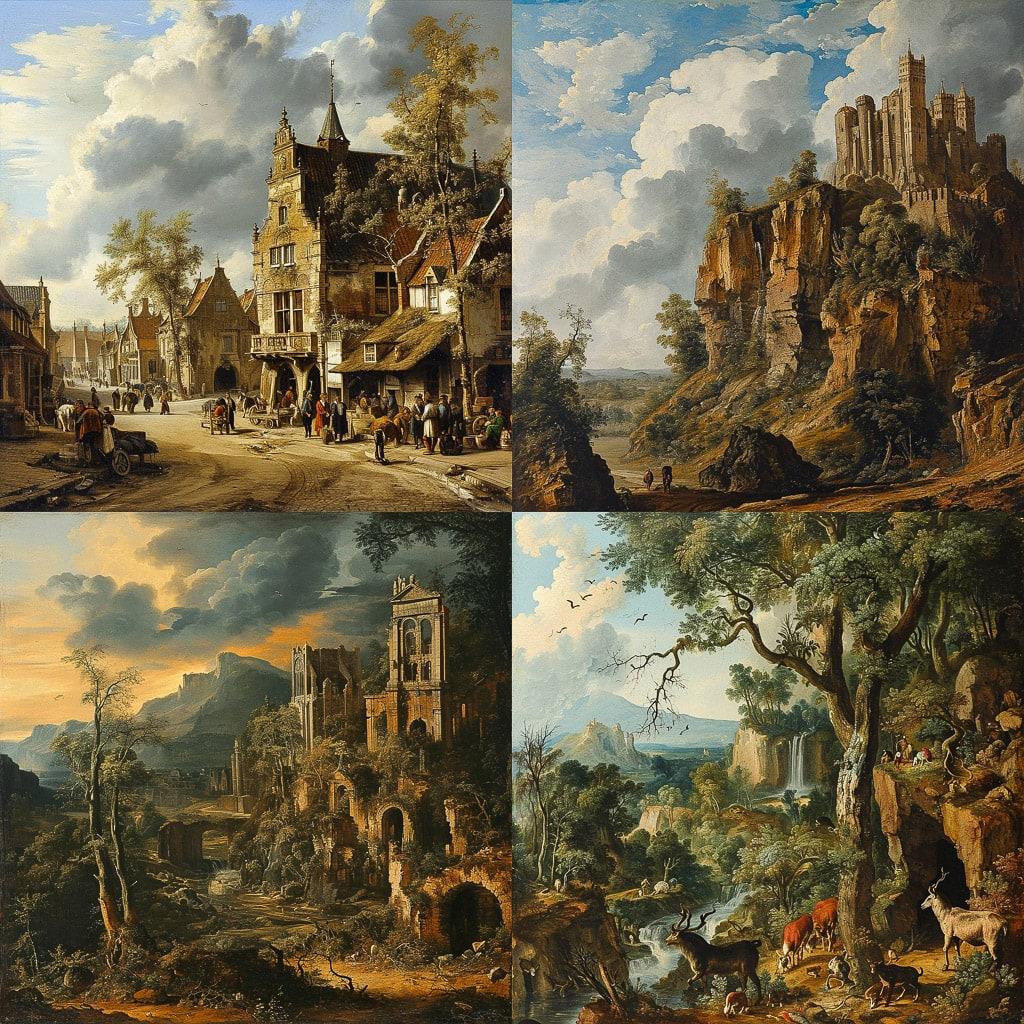 Adriaen van Utrecht style, Midjourney V6, render 1 of 4