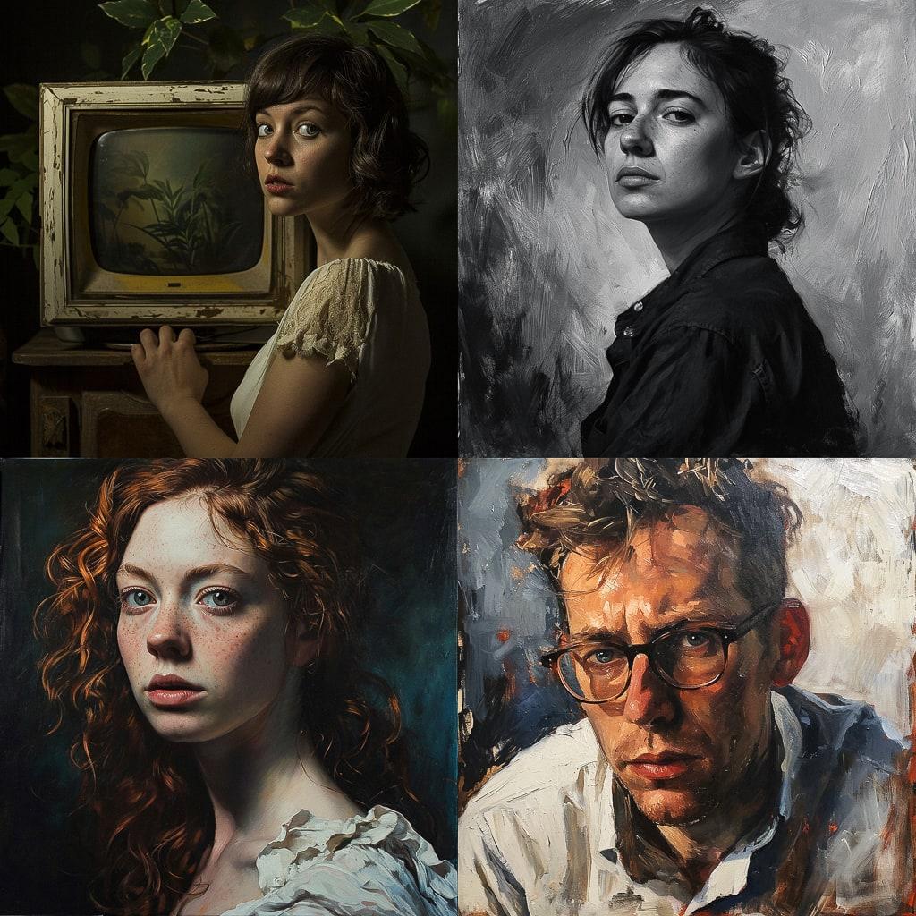 Advertising portrait style, Midjourney V6, render 1 of 4