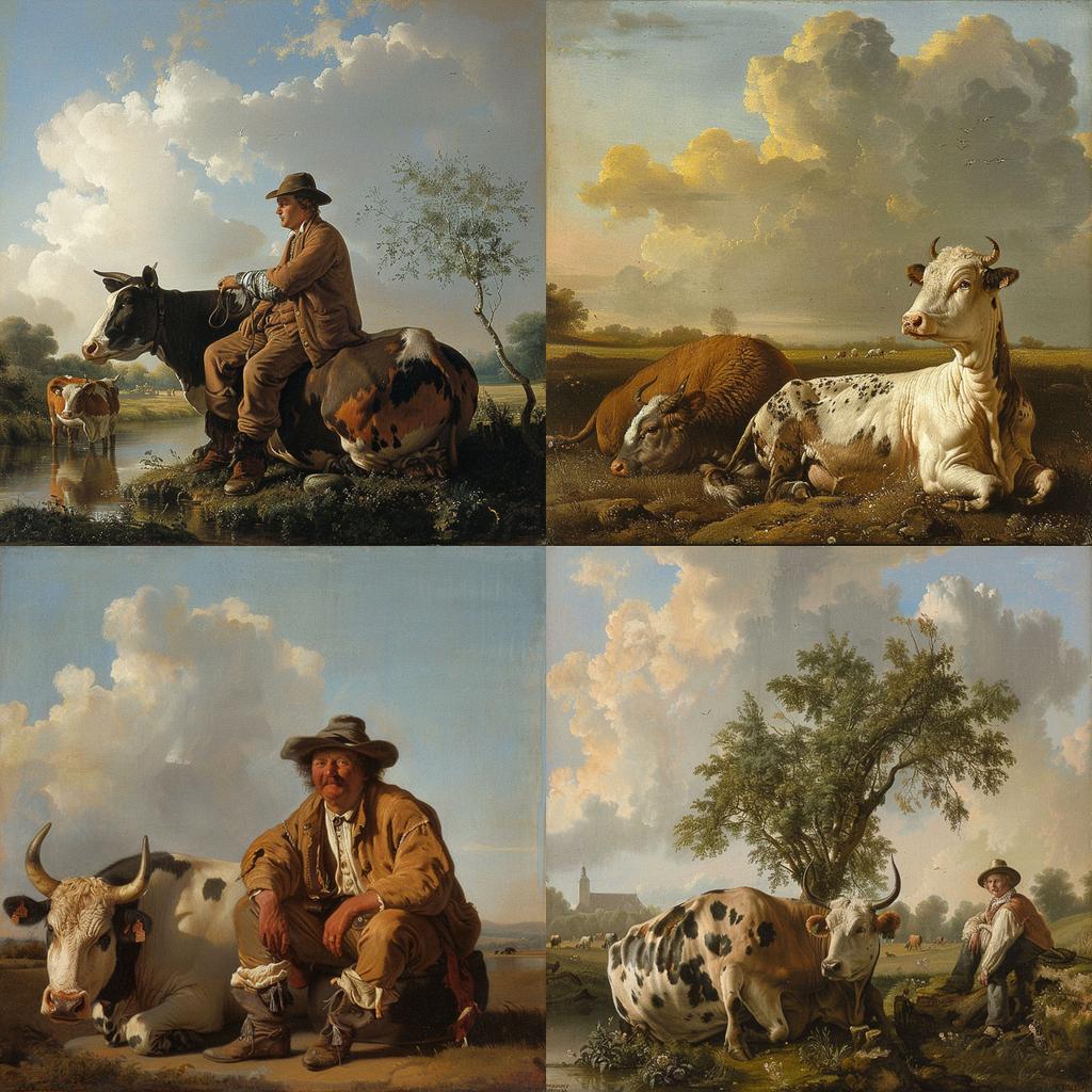 Aelbert Cuyp style, Midjourney V6, render 1 of 4
