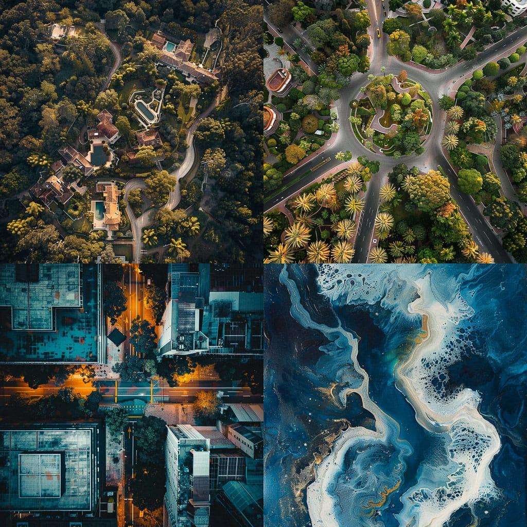 Aerial view style, Midjourney V6, render 1 of 4