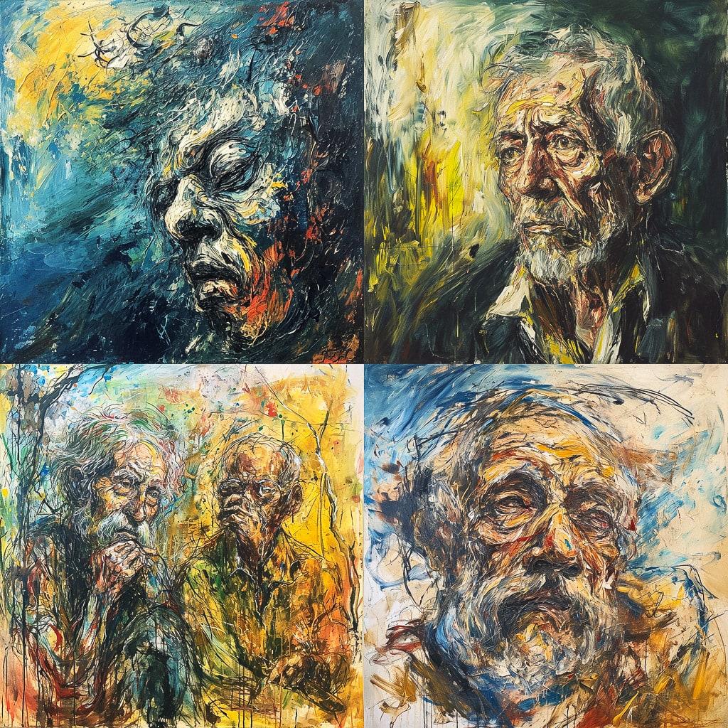 Affandi style, Midjourney V6, render 1 of 4
