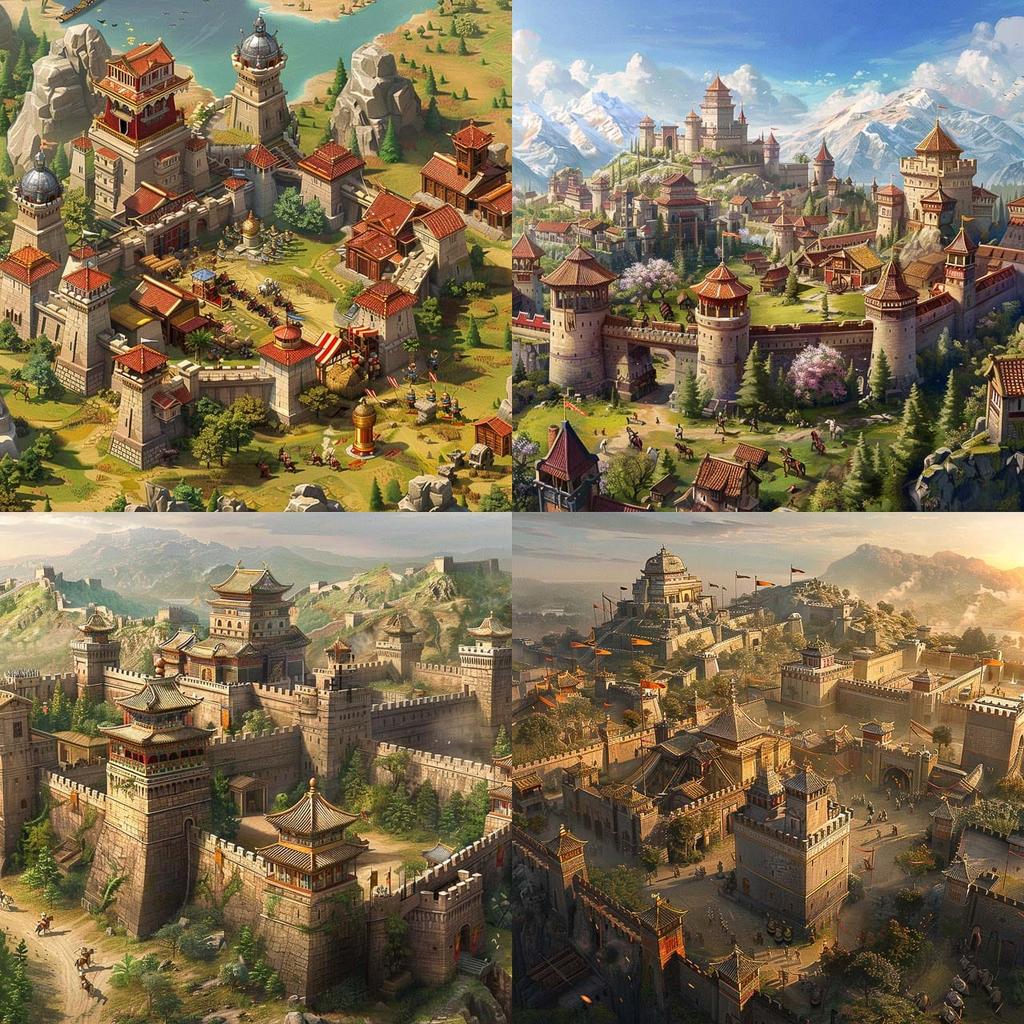 Age of Empires style, Midjourney V6, render 1 of 4