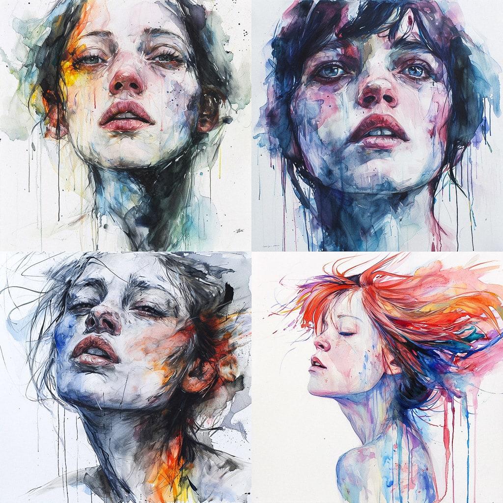 Agnes Cecile style, Midjourney V6, render 1 of 4