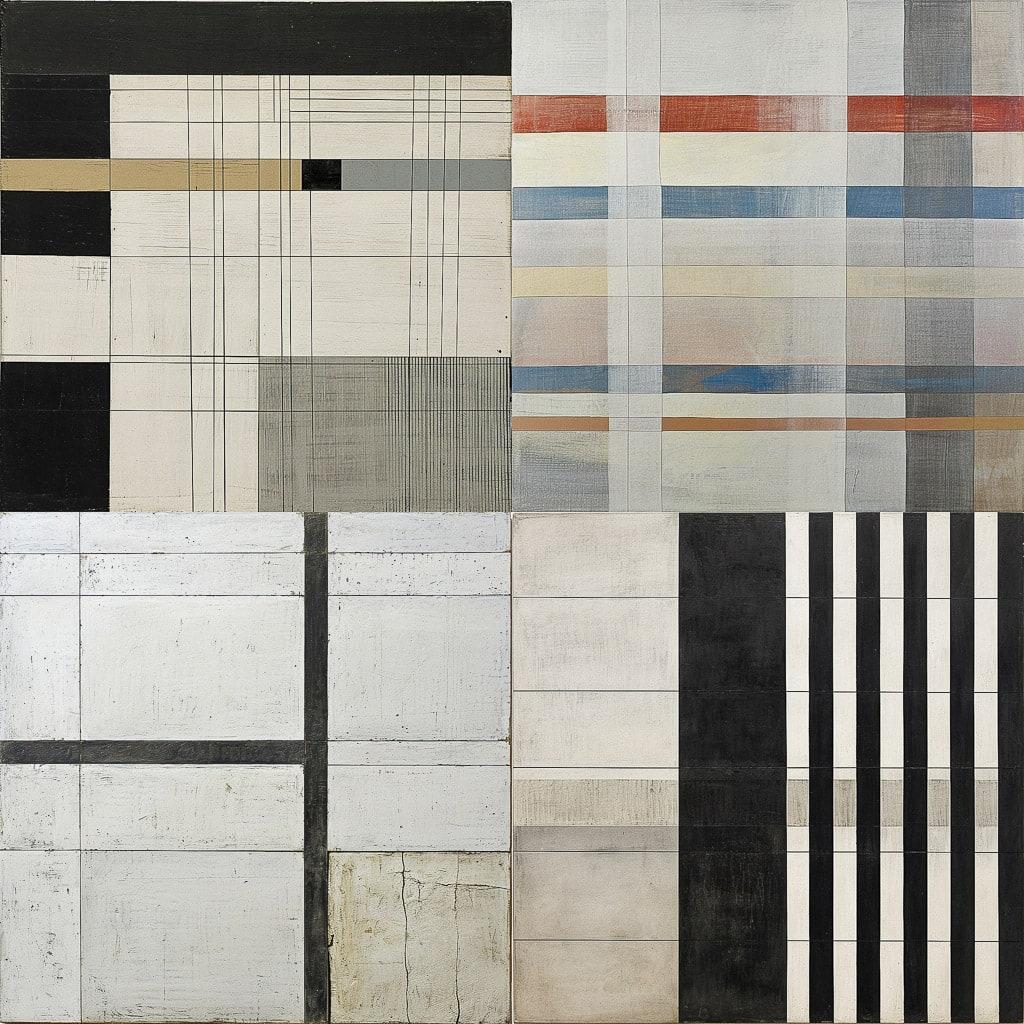 Agnes Martin style, Midjourney V6, render 1 of 4