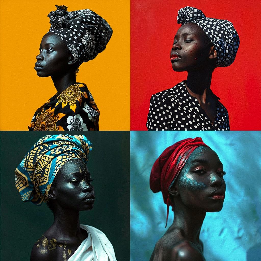 Aida Muluneh style, Midjourney V6, render 1 of 4
