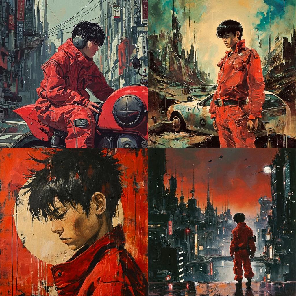 Akira style, Midjourney V6, render 1 of 4