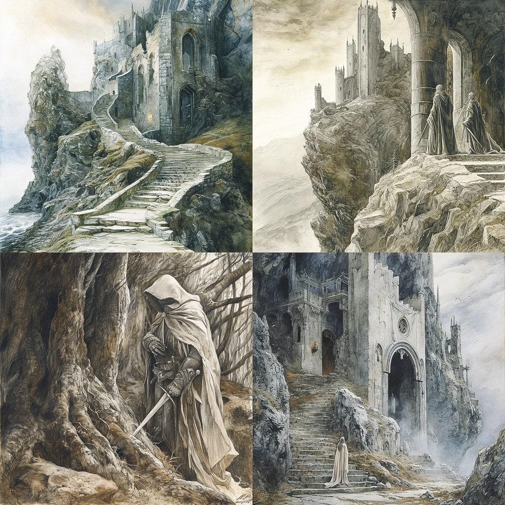 Alan Lee style, Midjourney V6, render 1 of 4