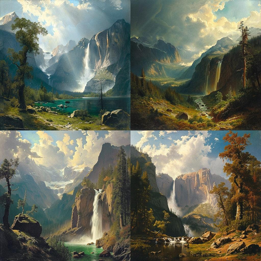 Albert Bierstadt style, Midjourney V6, render 1 of 4