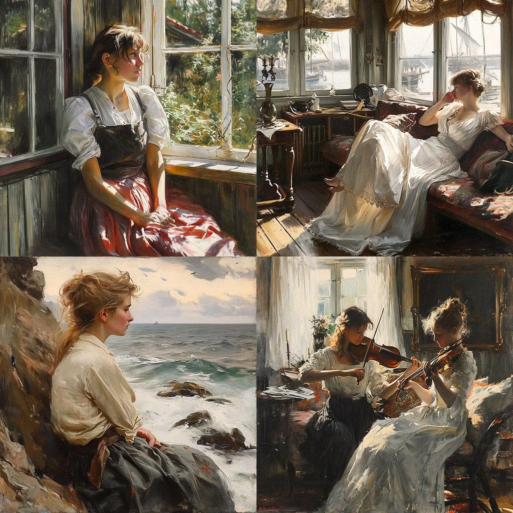 Albert Edelfelt style, Midjourney V6, render 1 of 4