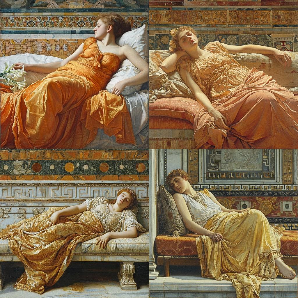 Albert Joseph Moore style, Midjourney V6, render 1 of 4