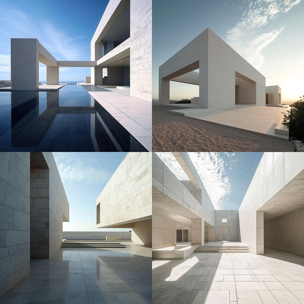 Alberto Campo Baeza style, Midjourney V6, render 1 of 4