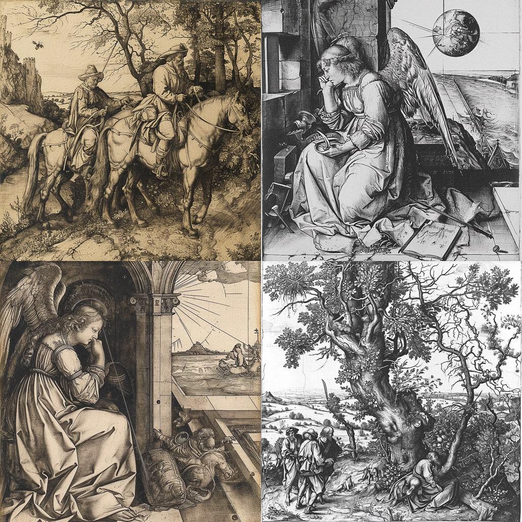 Albrecht Durer style, Midjourney V6, render 1 of 4