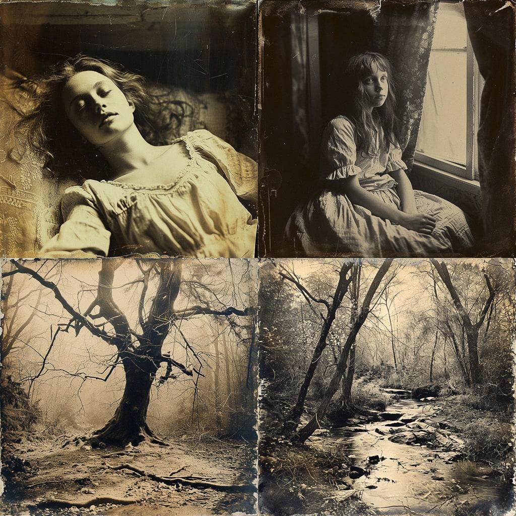 Albumen print style, Midjourney V6, render 1 of 4