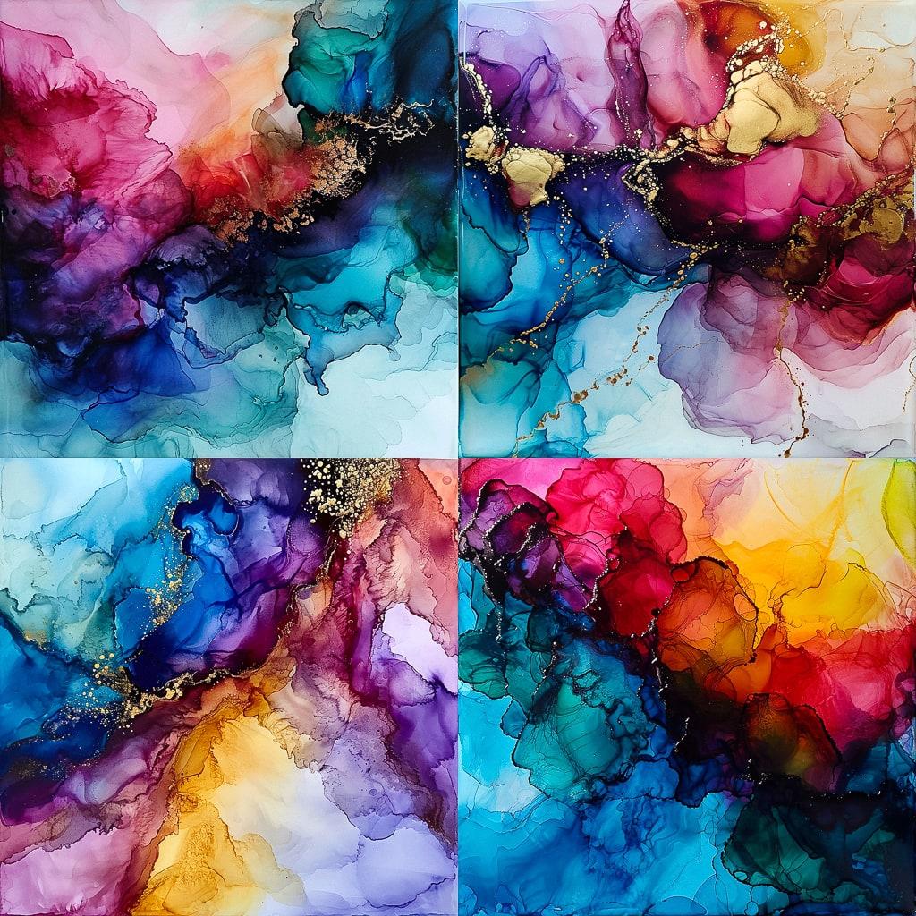 Alcohol ink style, Midjourney V6, render 1 of 4