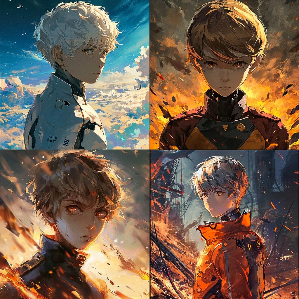 Aldnoah.Zero style, Midjourney V6, render 1 of 4