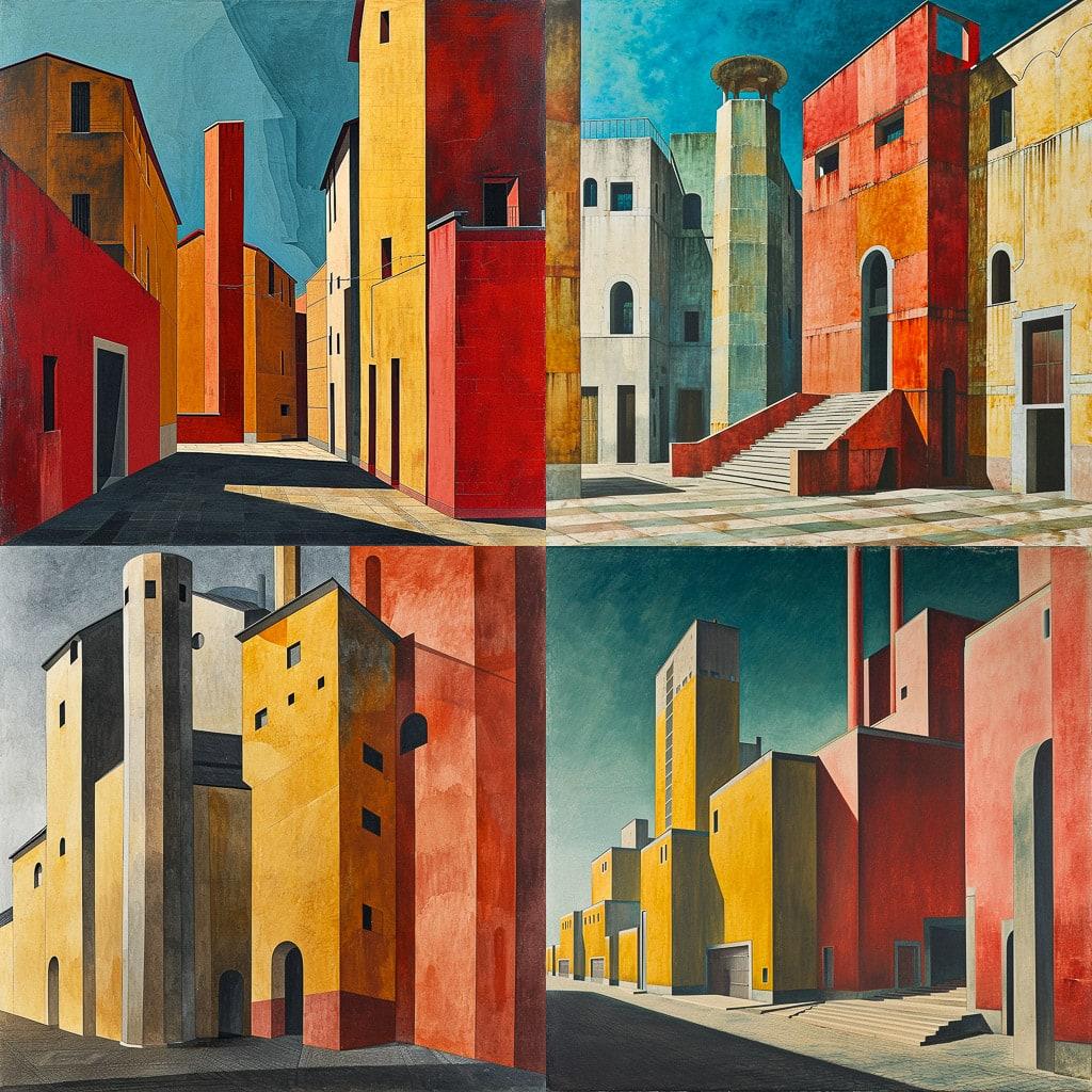 Aldo Rossi style, Midjourney V6, render 1 of 4