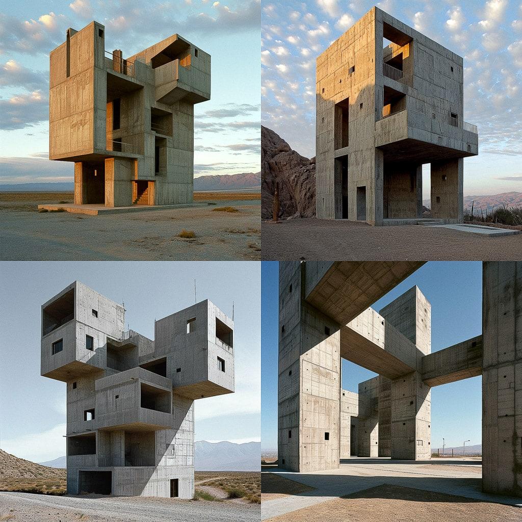 Alejandro Aravena style, Midjourney V6, render 1 of 4