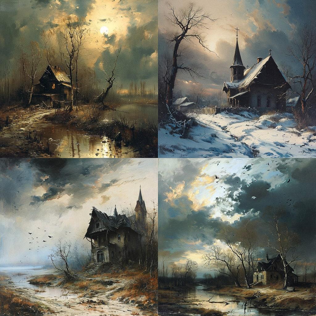 Aleksey Savrasov style, Midjourney V6, render 1 of 4
