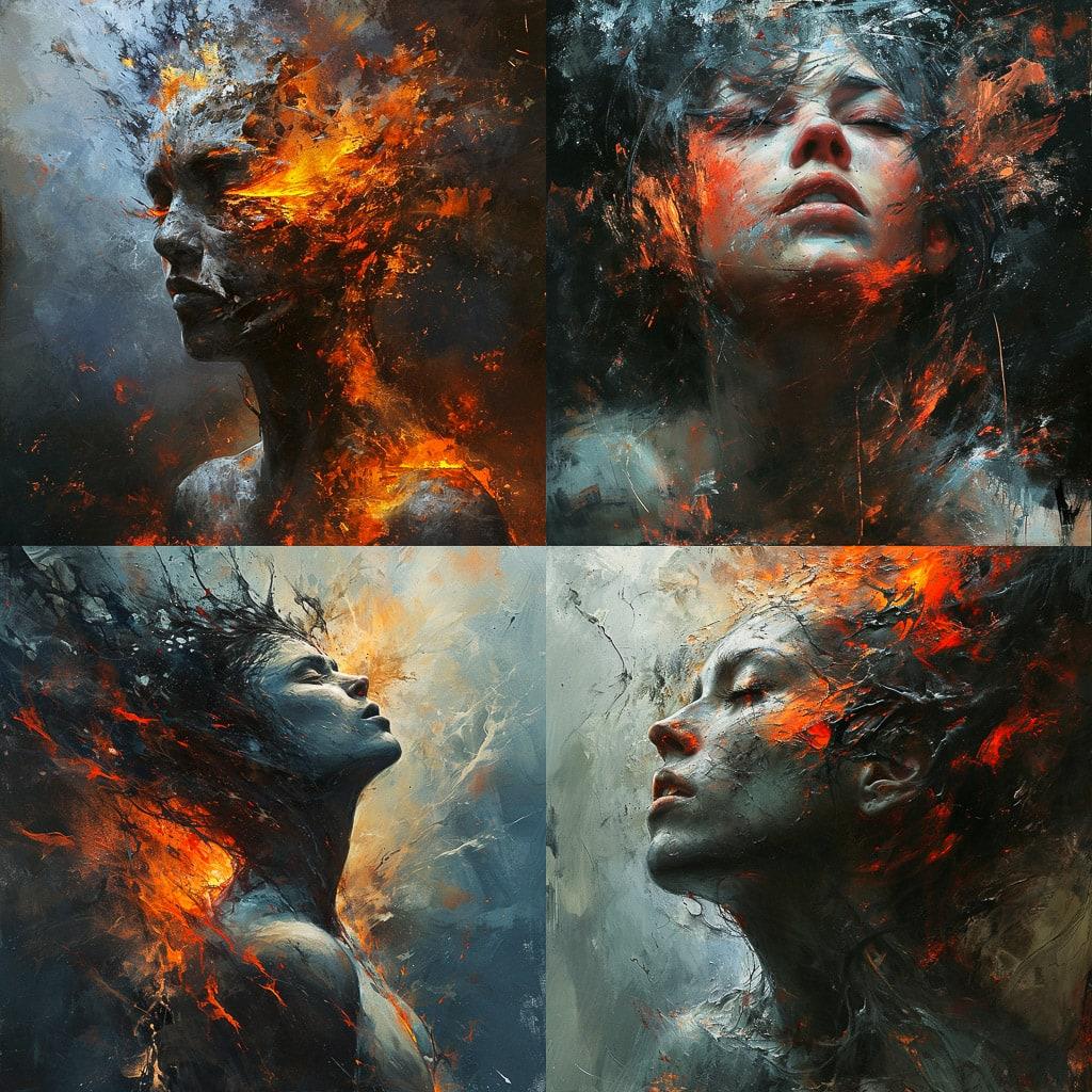 Aleksi Briclot style, Midjourney V6, render 1 of 4