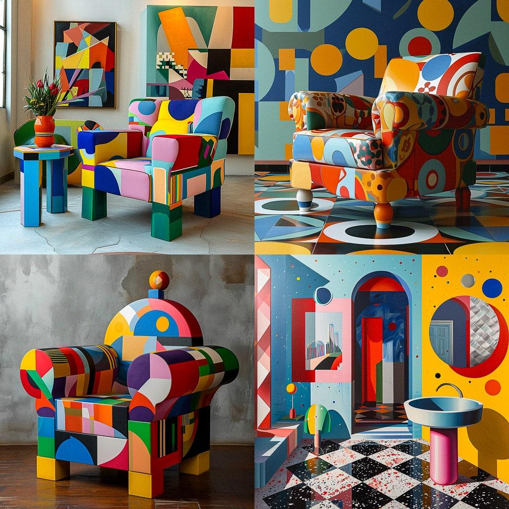 Alessandro Mendini style, Midjourney V6, render 1 of 4
