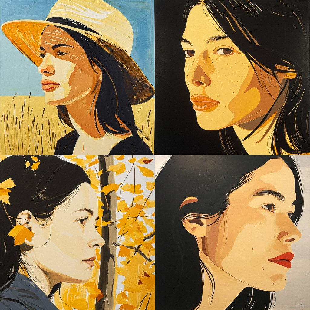 Alex Katz style, Midjourney V6, render 1 of 4