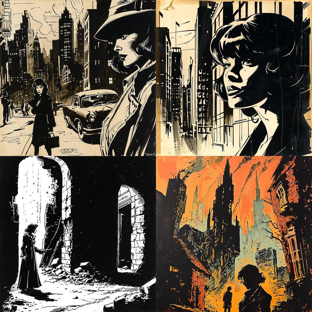 Alex Toth style, Midjourney V6, render 1 of 4