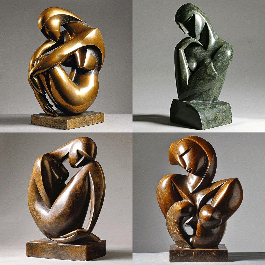 Alexander Archipenko style, Midjourney V6, render 1 of 4