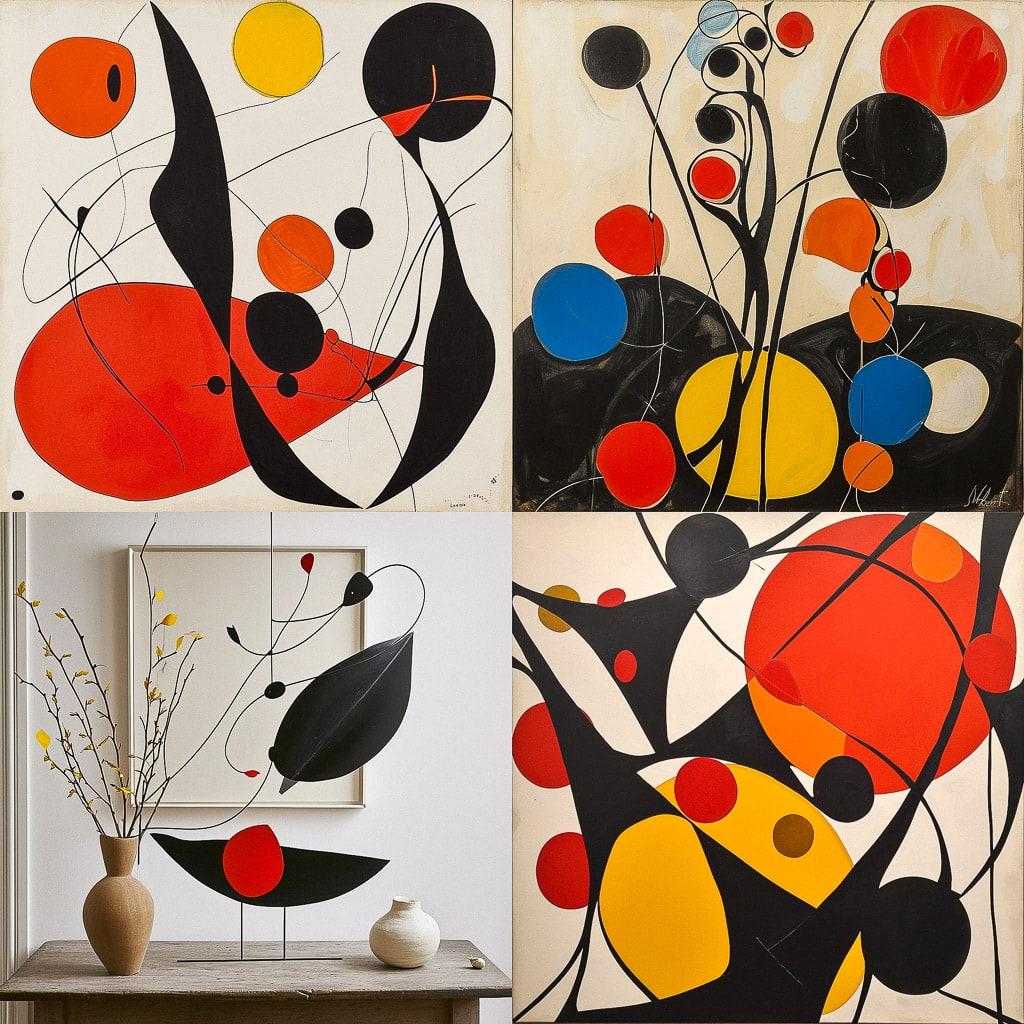 Alexander Calder style, Midjourney V6, render 1 of 4