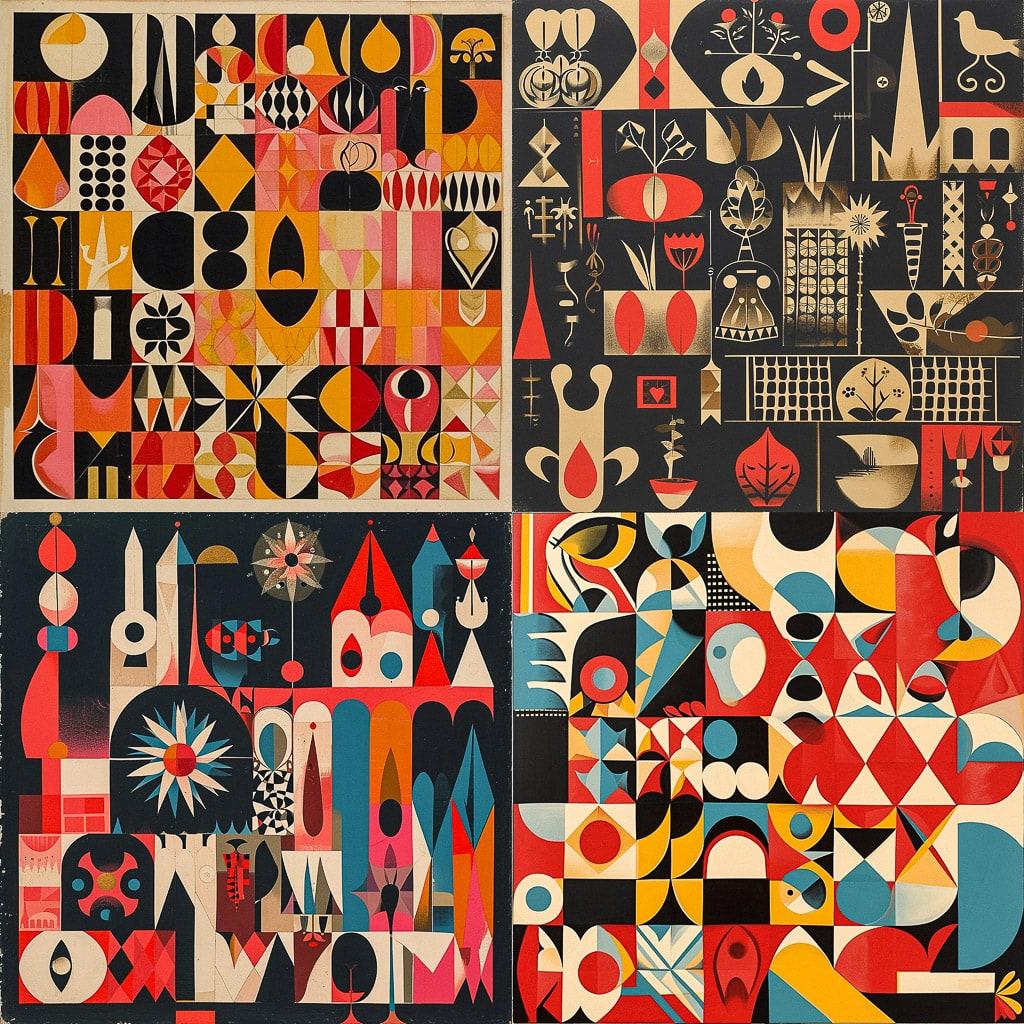 Alexander Girard style, Midjourney V6, render 1 of 4