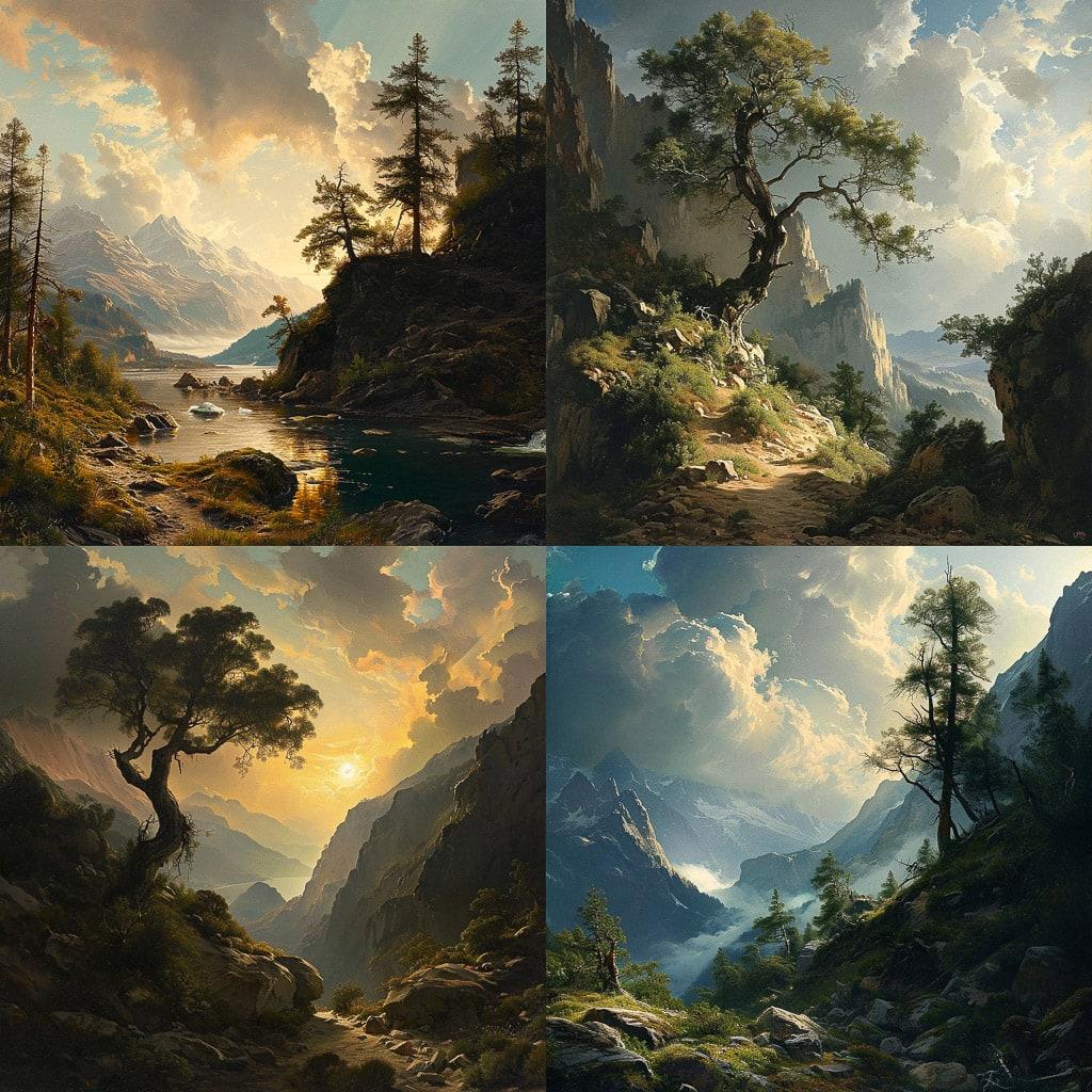 Alexandre Calame style, Midjourney V6, render 1 of 4