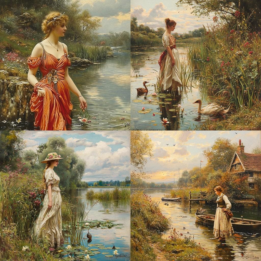 Alfred Augustus Glendening style, Midjourney V6, render 1 of 4