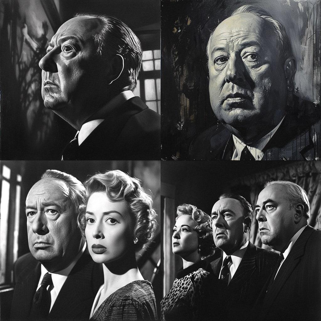 Alfred Hitchcock style, Midjourney V6, render 1 of 4