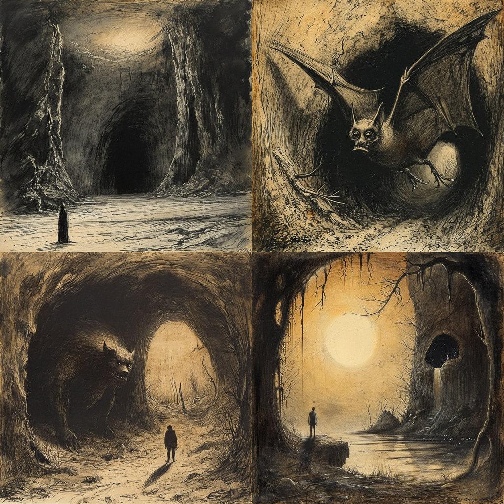Alfred Kubin style, Midjourney V6, render 1 of 4
