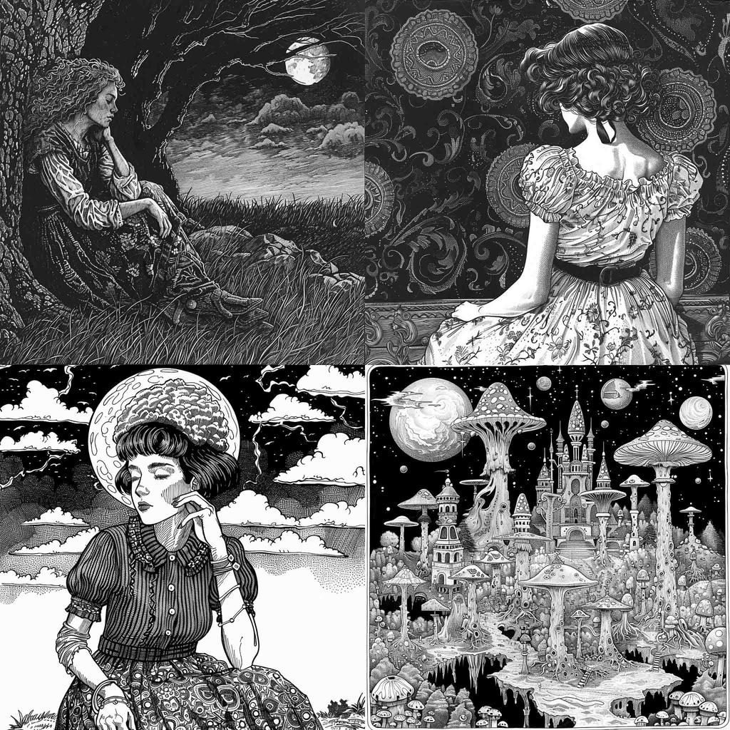 Aline Kominsky-Crumb style, Midjourney V6, render 1 of 4