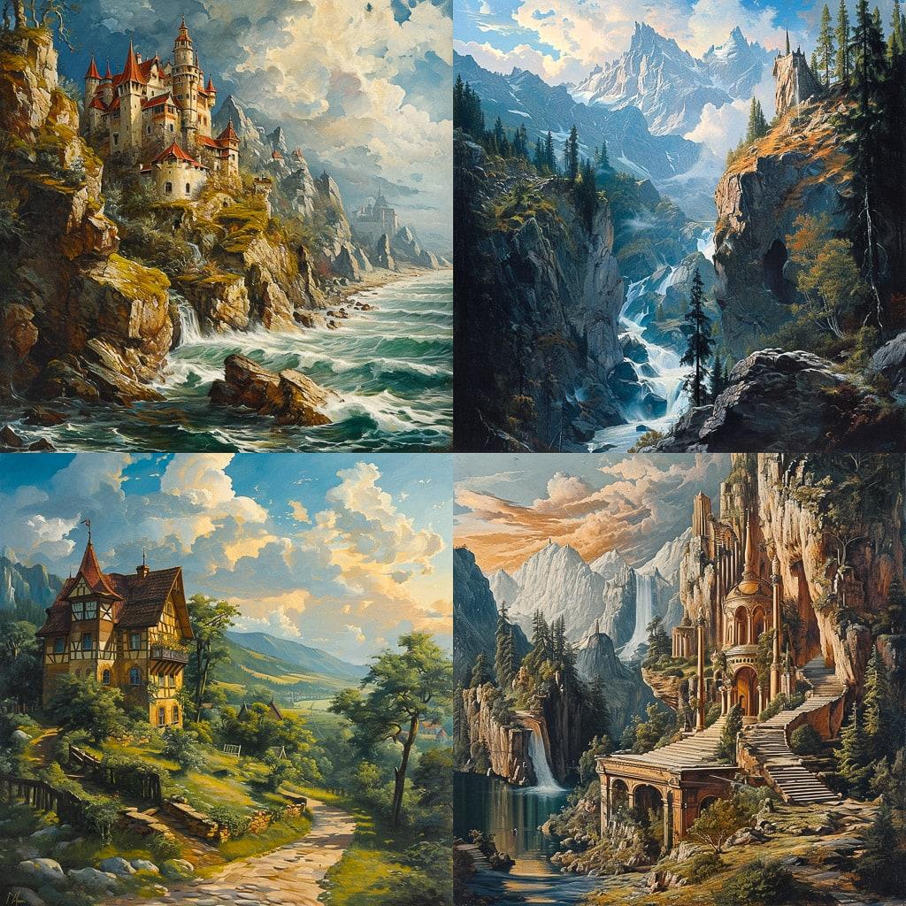 Alois Arnegger style, Midjourney V6, render 1 of 4