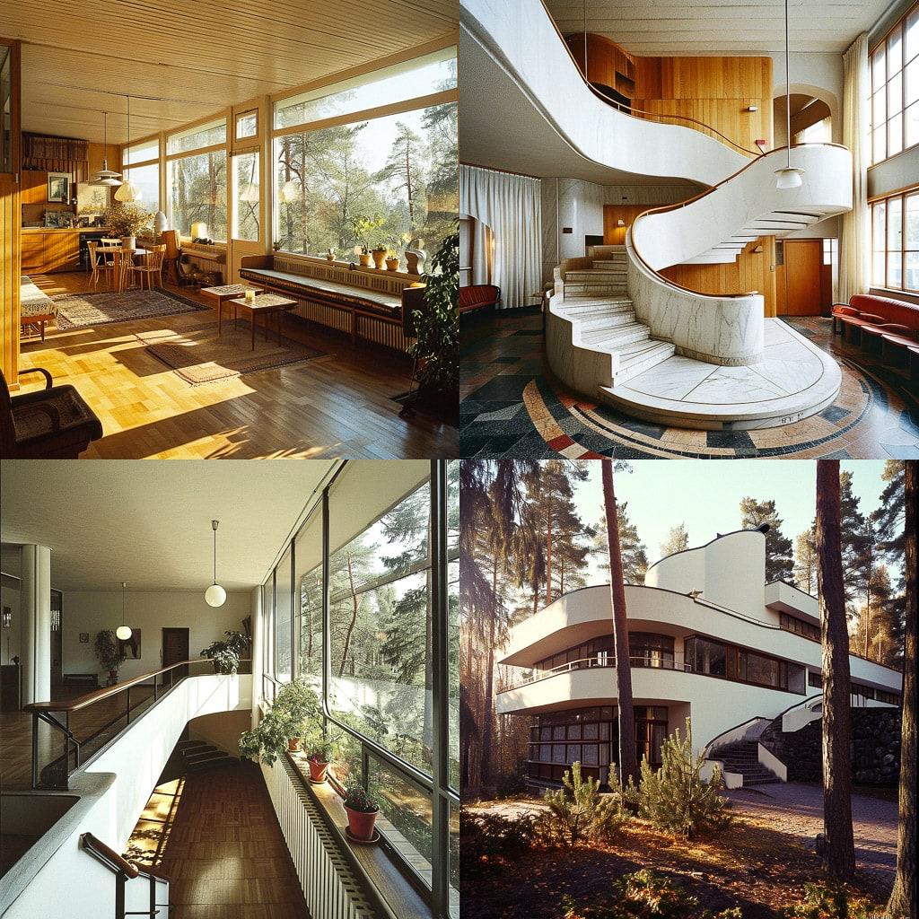 Alvar Aalto style, Midjourney V6, render 1 of 4