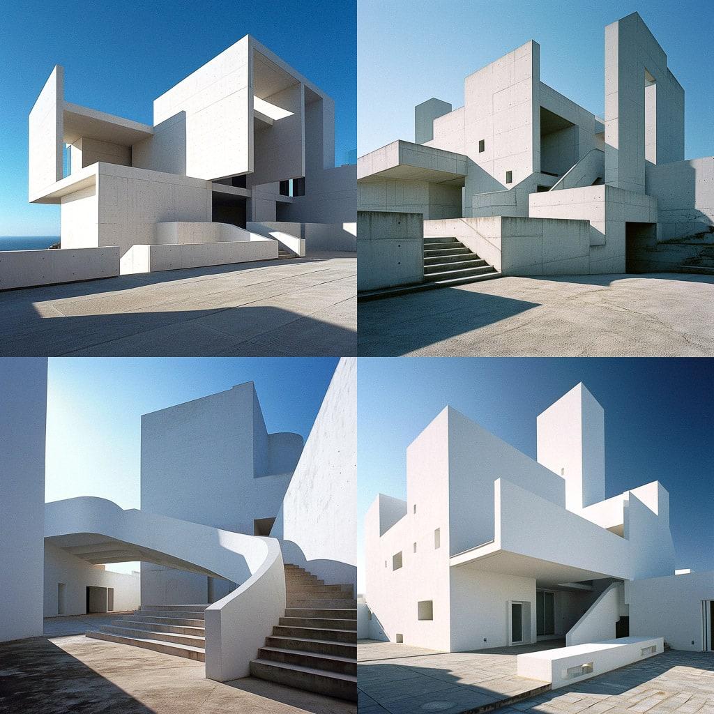 Alvaro Siza style, Midjourney V6, render 1 of 4