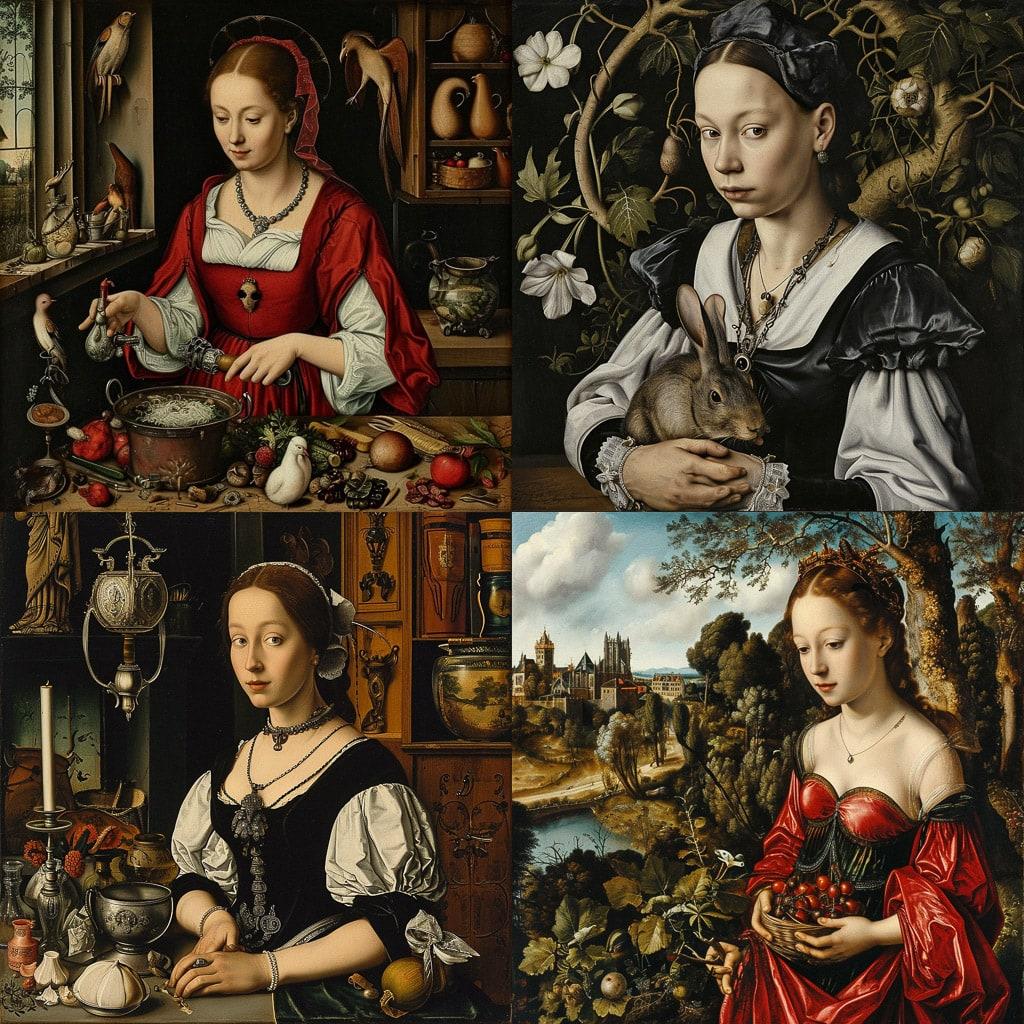 Ambrosius Benson style, Midjourney V6, render 1 of 4