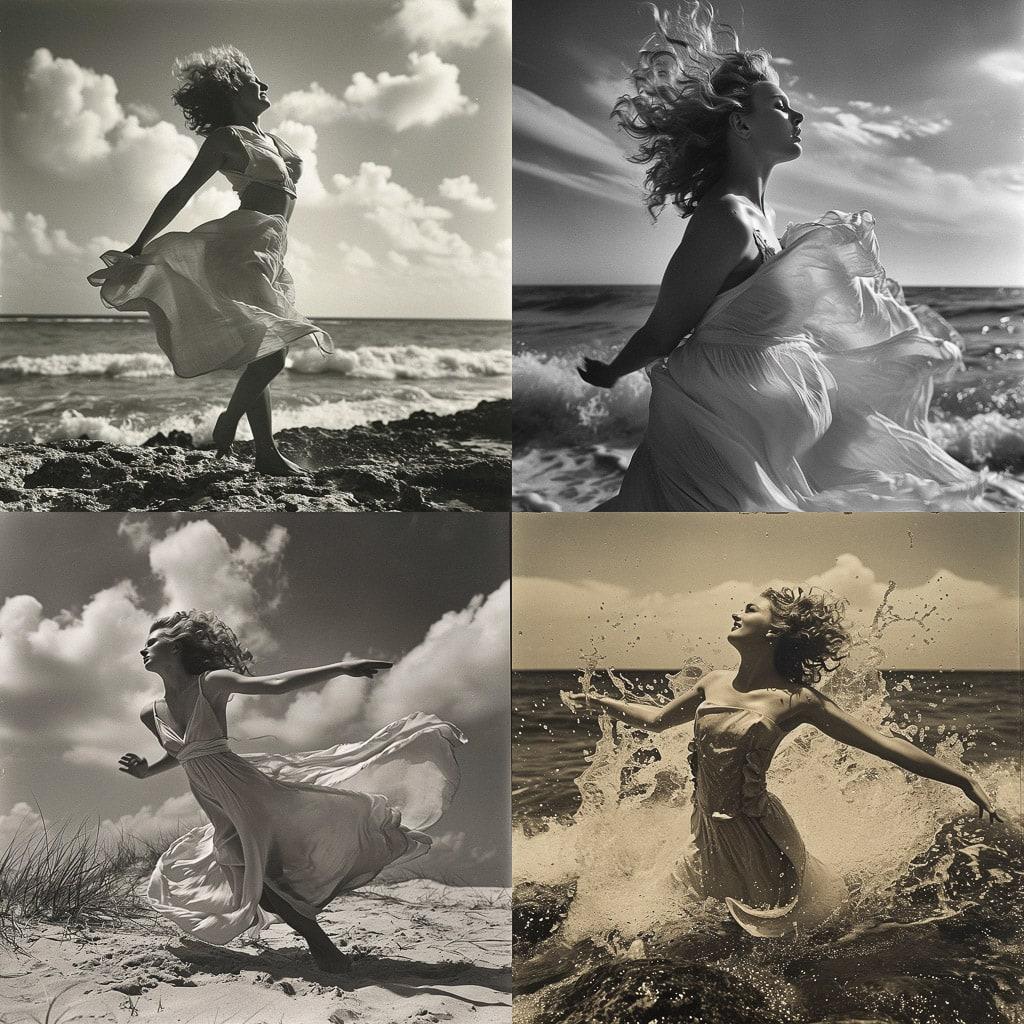 Andre de Dienes style, Midjourney V6, render 1 of 4