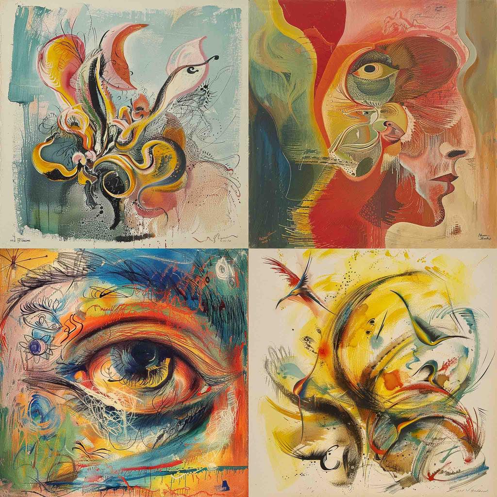 Andre Masson style, Midjourney V6, render 1 of 4