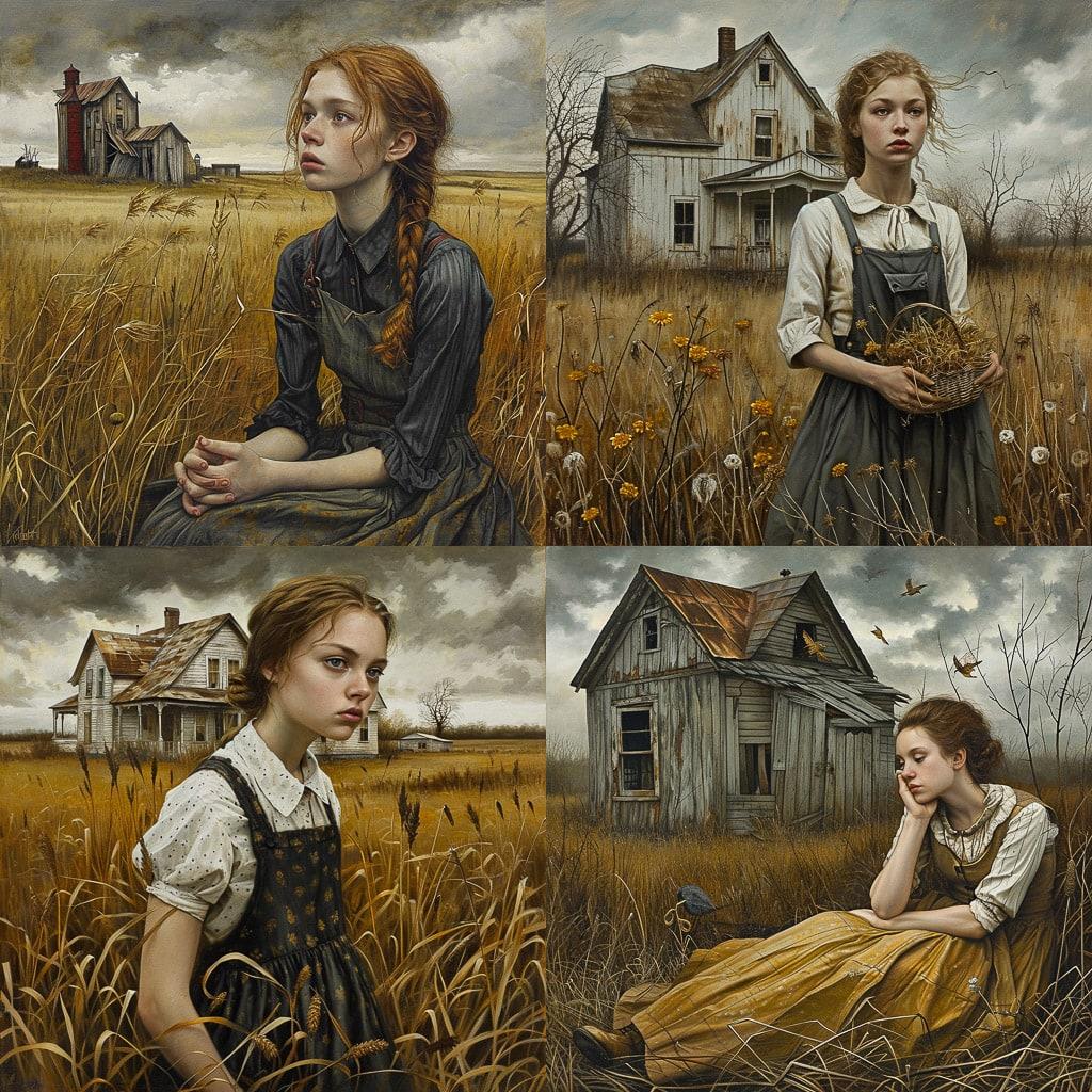 Andrea Kowch style, Midjourney V6, render 1 of 4