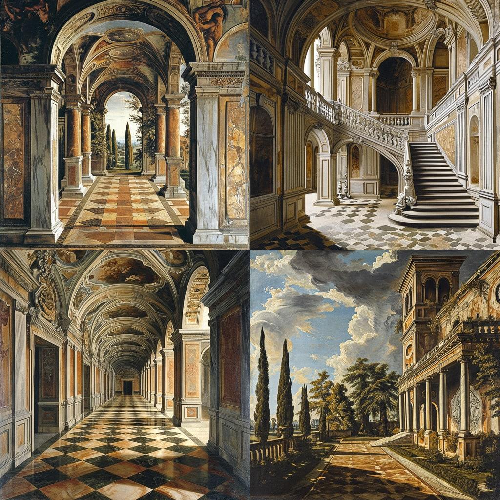Andrea Palladio style, Midjourney V6, render 1 of 4