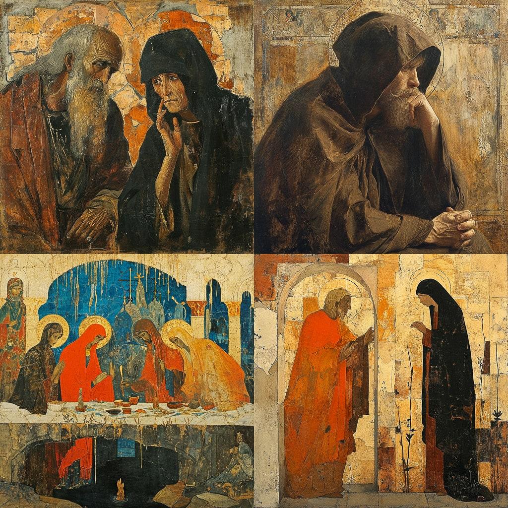 Andrei Rublev style, Midjourney V6, render 1 of 4