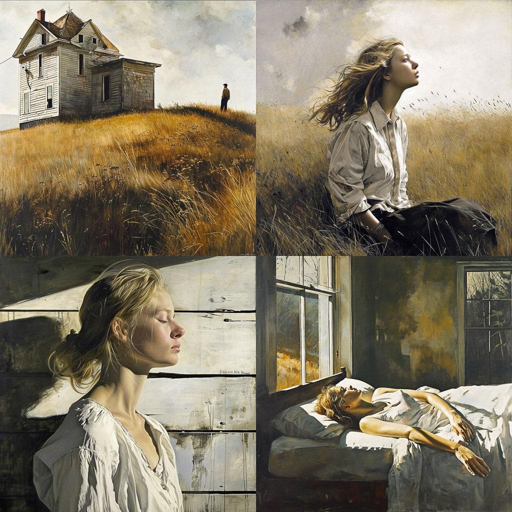 Andrew Wyeth style, Midjourney V6, render 1 of 4