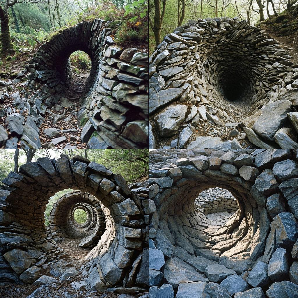 Andy Goldsworthy style, Midjourney V6, render 1 of 4