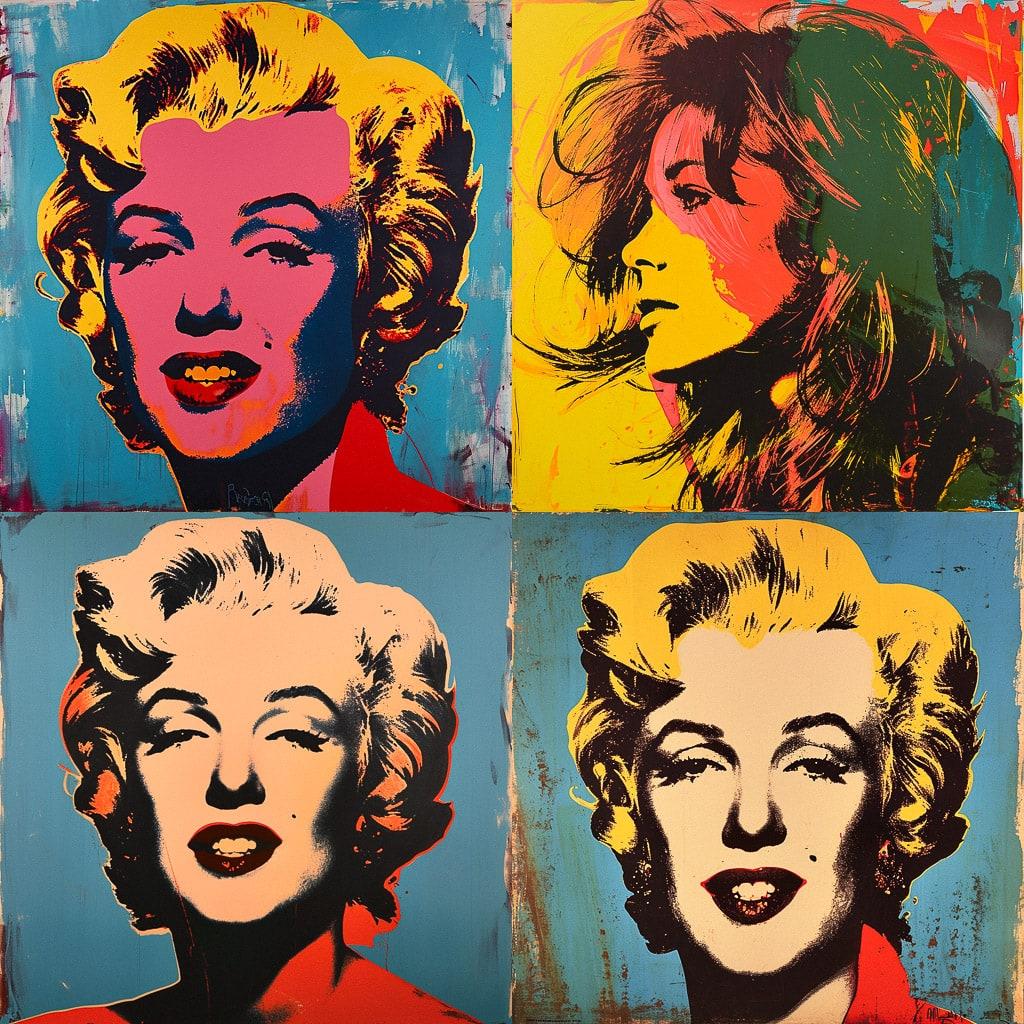 Andy Warhol style, Midjourney V6, render 1 of 4