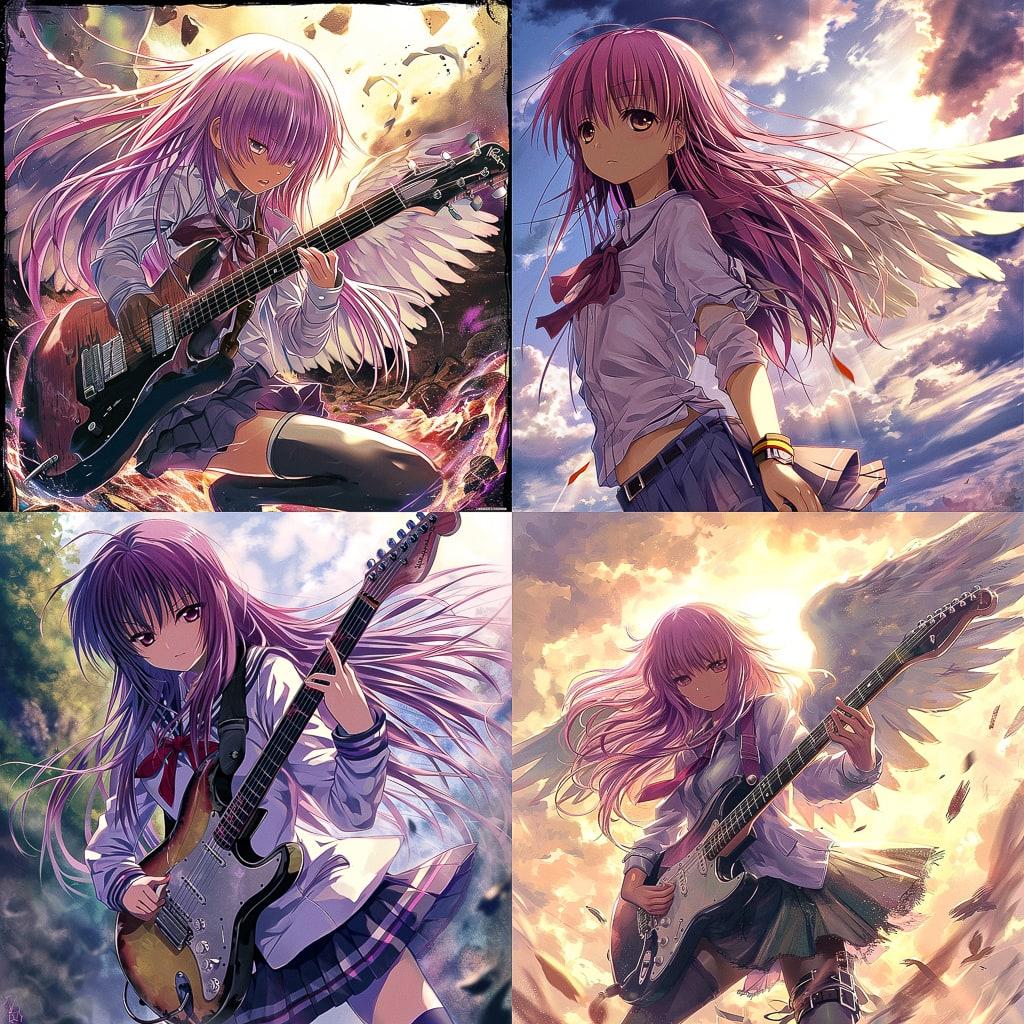 Angel Beats style, Midjourney V6, render 1 of 4