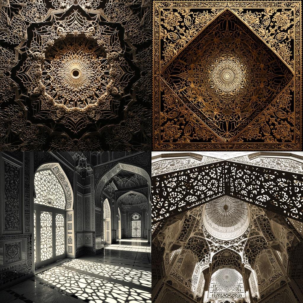 Anila Quayyum Agha style, Midjourney V6, render 1 of 4