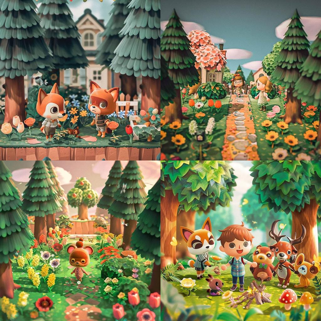 Animal Crossing style, Midjourney V6, render 1 of 4