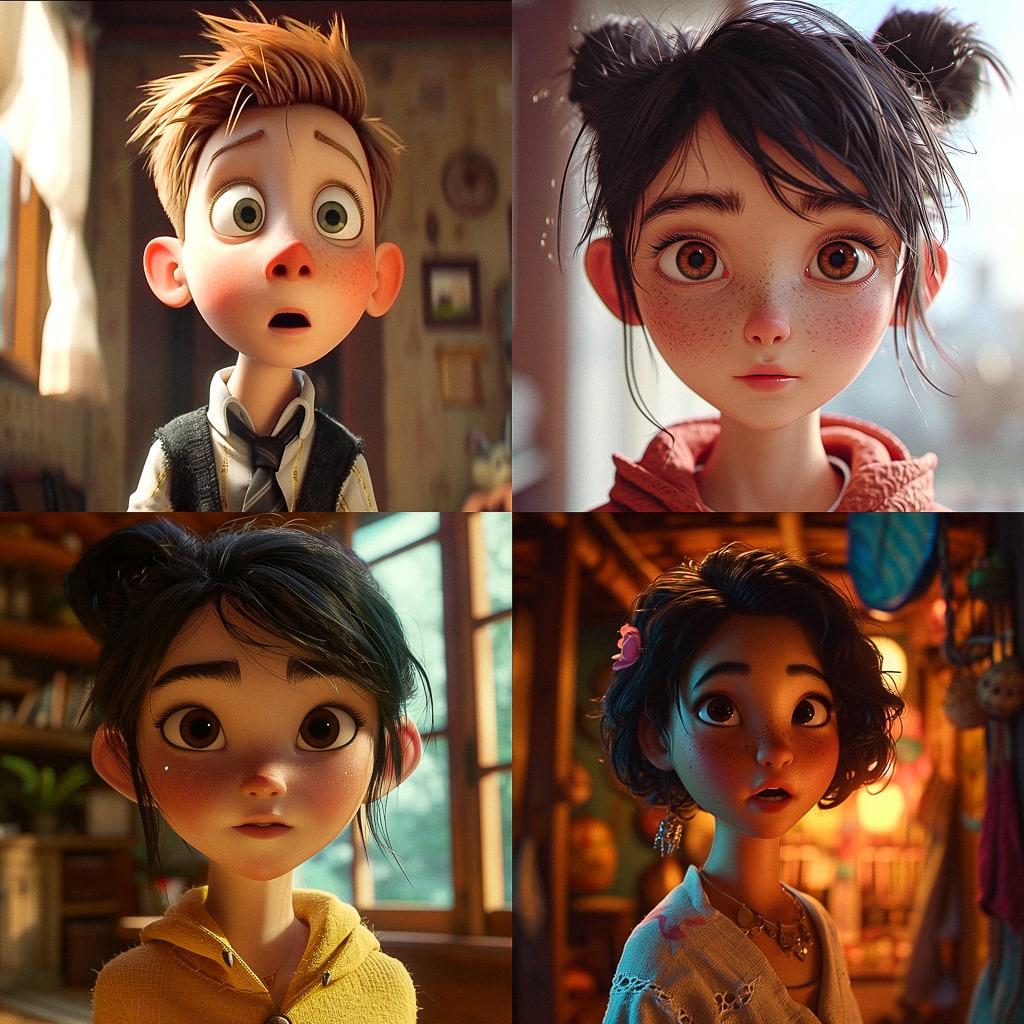 Animation style, Midjourney V6, render 1 of 4